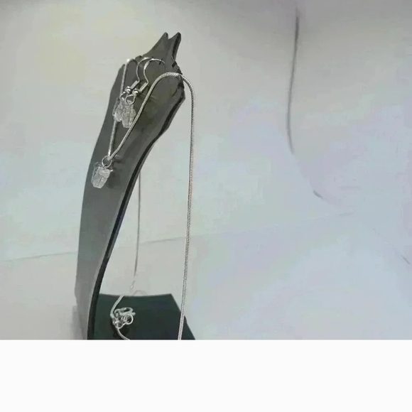 Silver and Blue Butterfly Jewelry Set - Picture 3 of 4